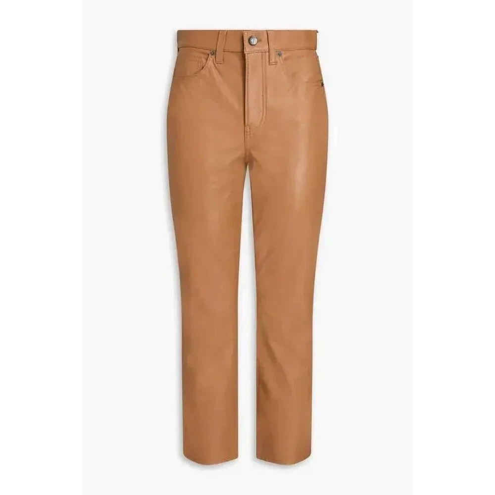 NWT Veronica Beard Carly Kick Flare Pants Vegan Leather in Camel Size 25 $348 - Picture 2 of 12